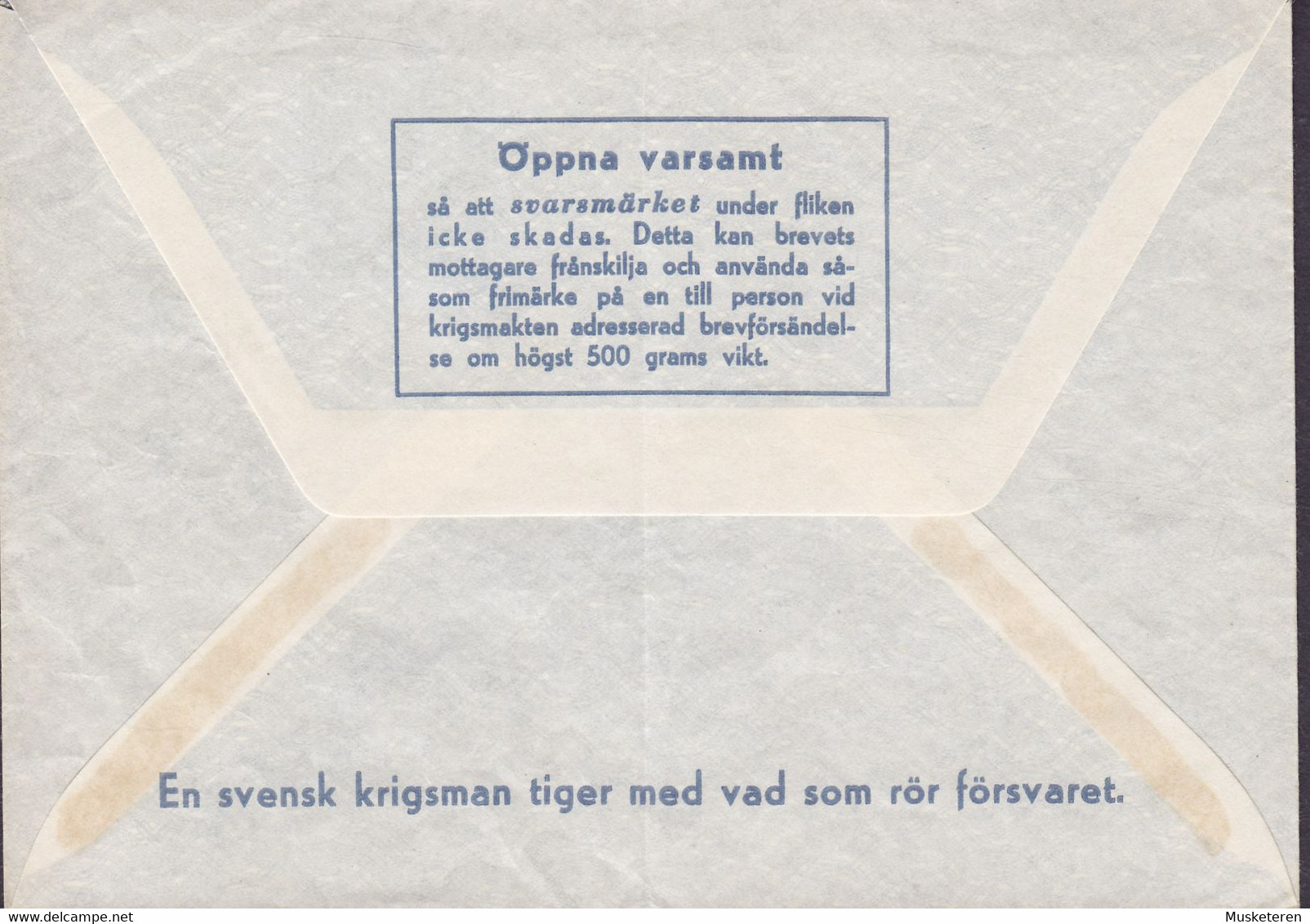 Sweden Feldpost Fieldpost Militärbrev 1957 (63) M12 Cover Brief Unused (2 Scans) - Militares