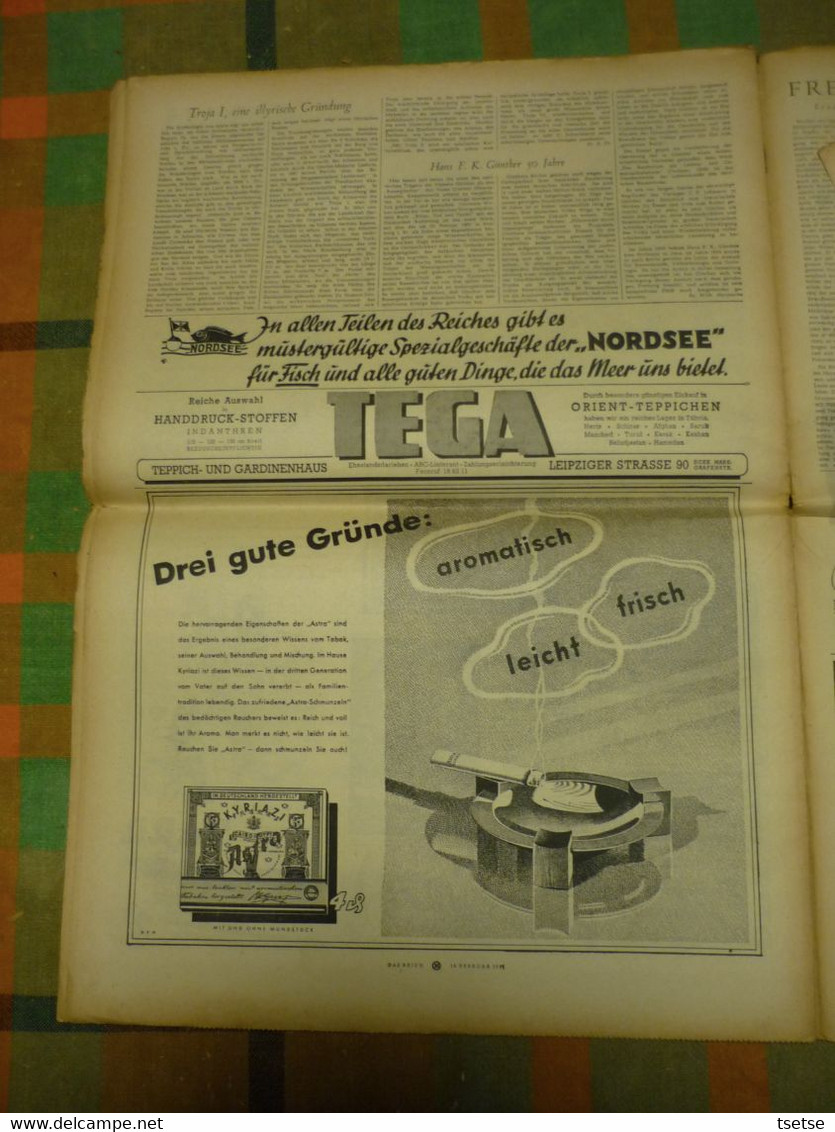 Journal De Propagante Allemand DAS REICH édité Par Le Parti National-socialiste - Février 1941  N° 7 - Tedesco
