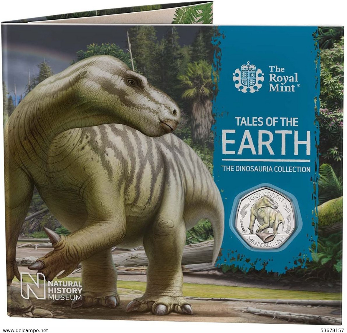 Great Britain -  50 Pence, 2020 Dinosaur - Iguanodon, Colored, Card - Collezioni