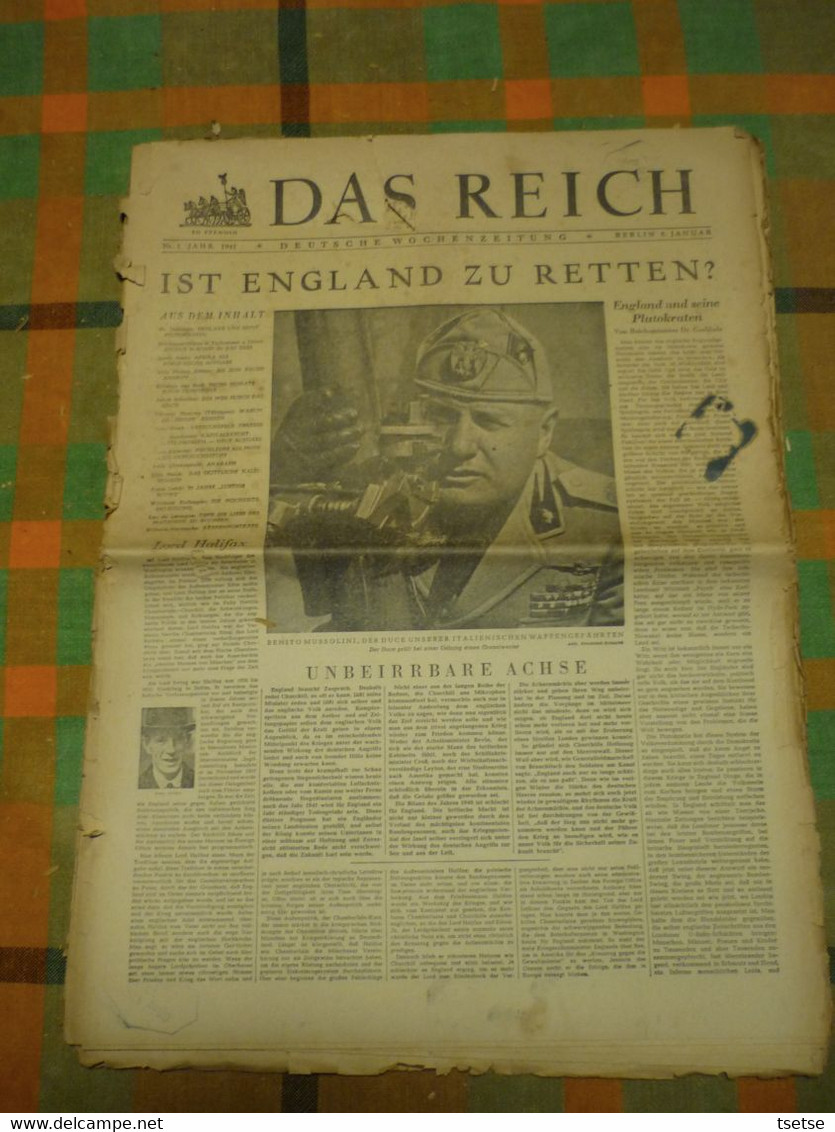 Journal De Propagante Allemand DAS REICH édité Par Le Parti National-socialiste - Janvier 1941  N° 1 - Deutsch