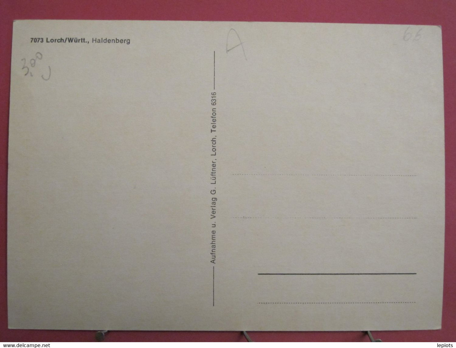 Visuel Très Peu Courant - Allemagne - Lorch - Haldenberg - R/verso - Lorch