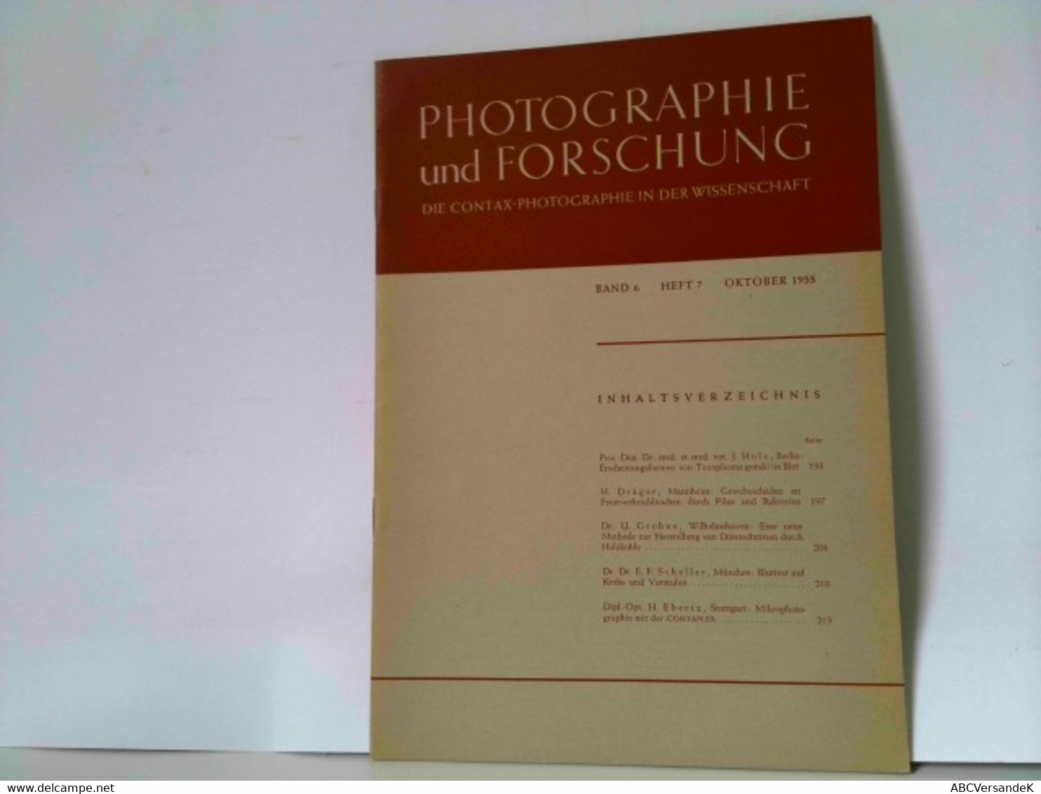 Photographie Und Forschung. Die Contax-Photographie In Der Wissenschaft. Band 6, Heft 7, Oktober 1955 - Fotografía