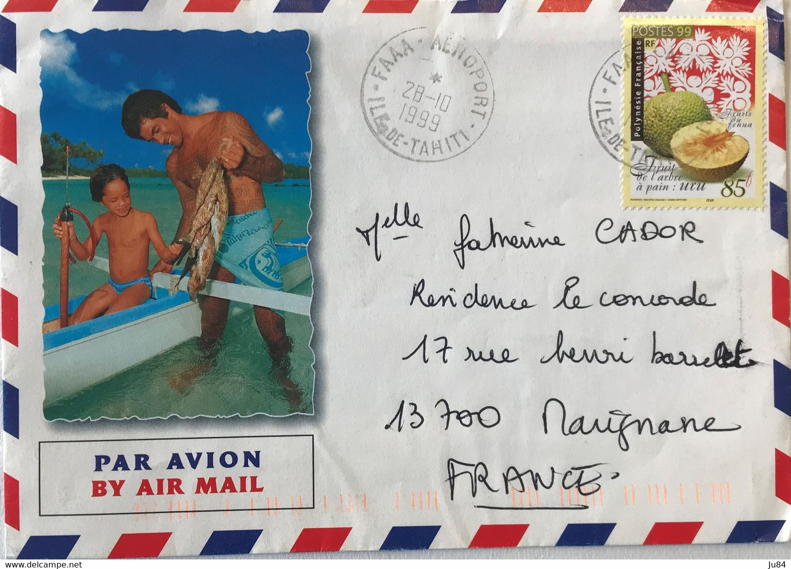 Tahiti - Faaa Aéroport - Lettre Avion Pour Marignane (France) - 28 Octobre 1999 - Tahití