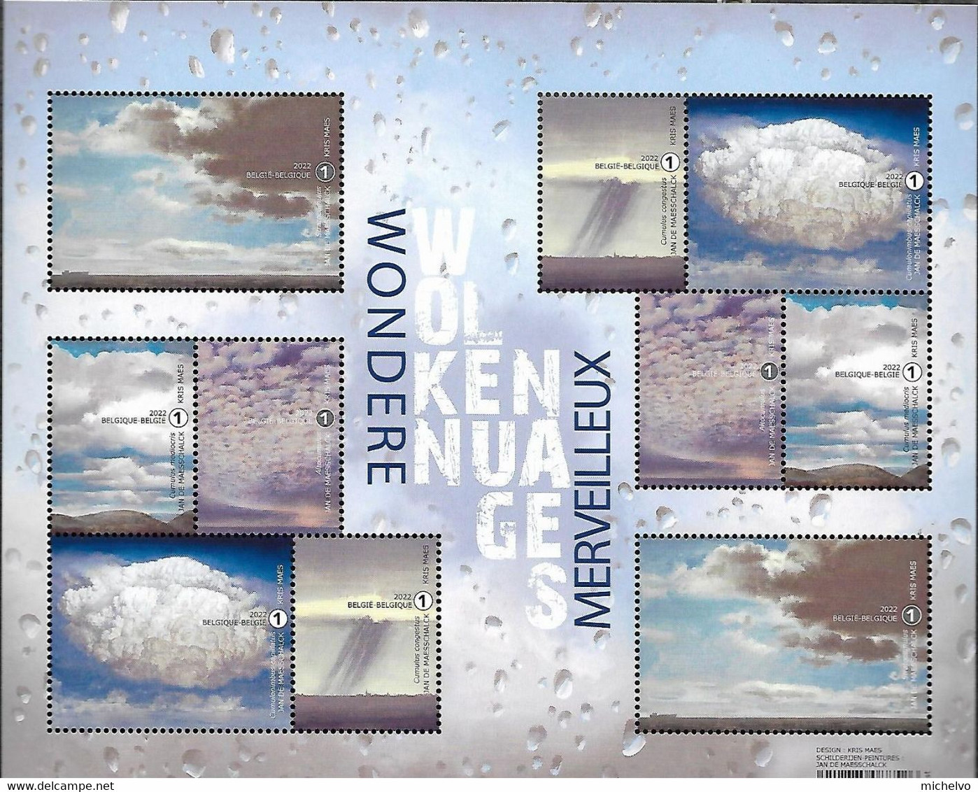 Belg. 2022 - COB N° 5056 à 5060 ** - Merveilleux Nuages - Unused Stamps