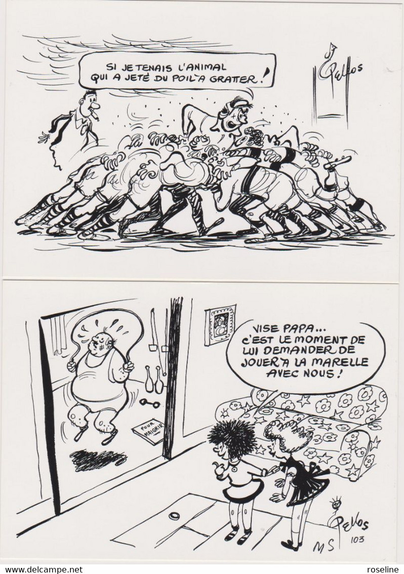 PELLOS Dessinateur Sportif - Série 6 Cp Du Livre De JP Tiberi - CPM 10,5x15 TBE 1985 Neuves - Pellos