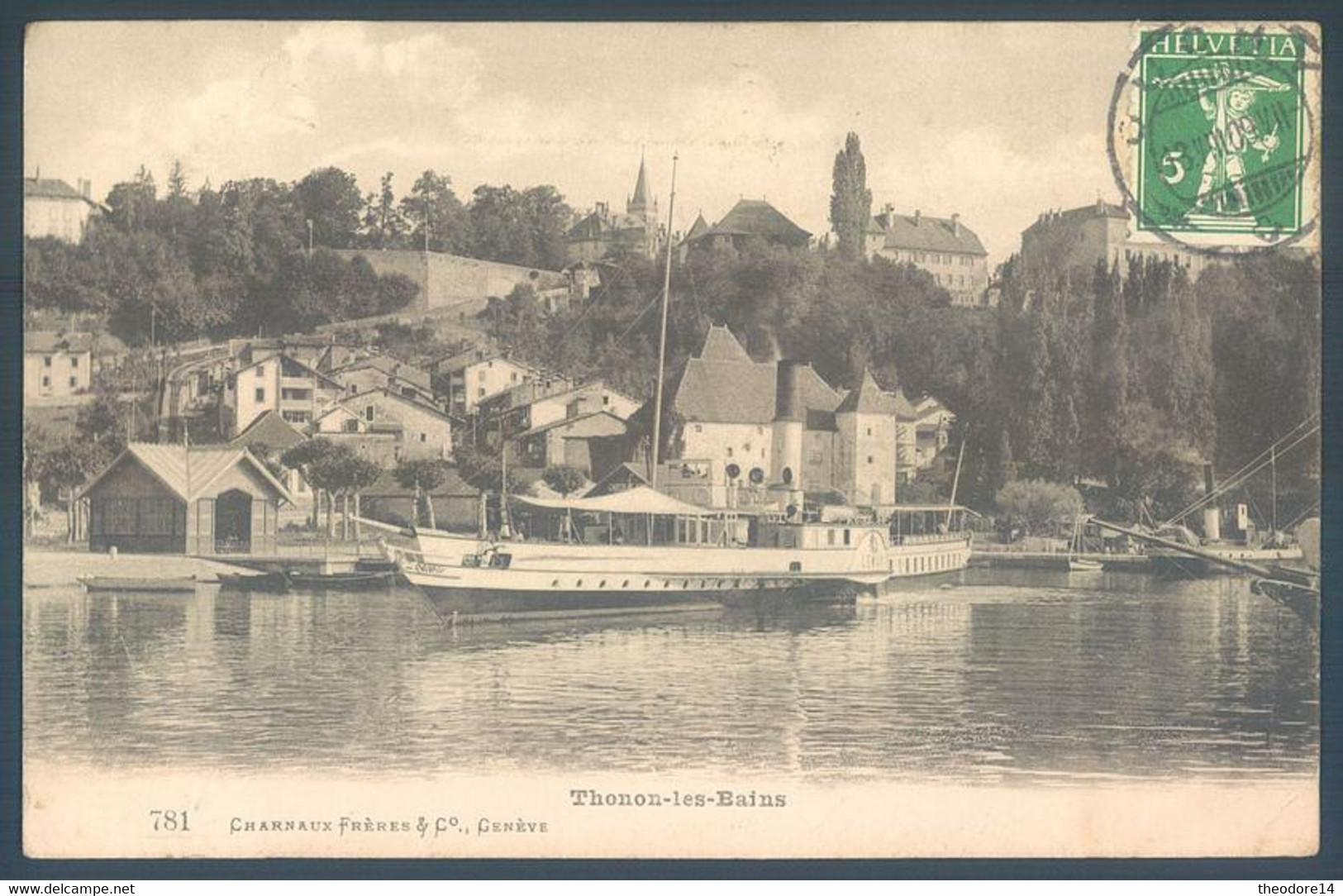 Lot de 9 cartes Thonon les Bains Bateau