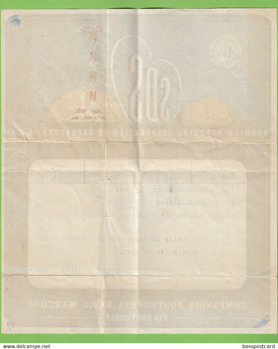 História Postal - Filatelia - SOS - Rádio Marconi - Telegrama - Telegram - Philately - Portugal - Storia Postale