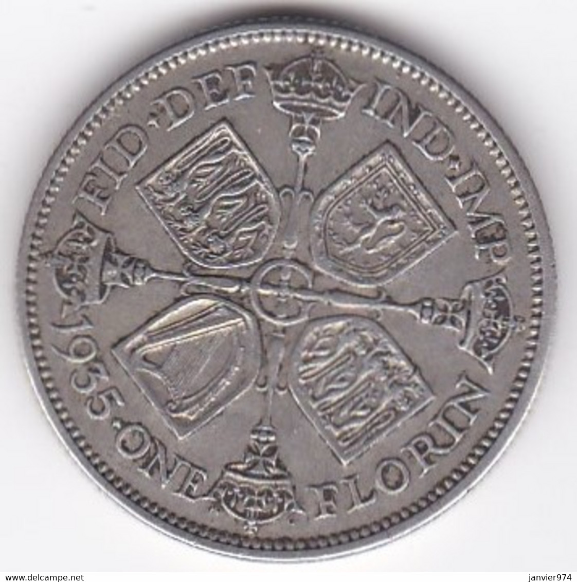 Grande Bretagne. One Florin 1935. George V ,en Argent - J. 1 Florin / 2 Shillings