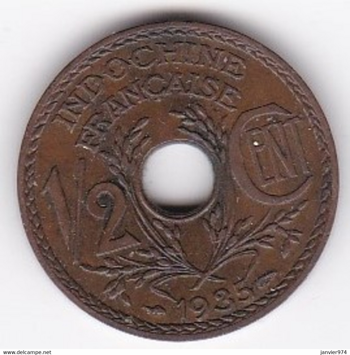 Indochine Française. 1/2 Cent 1935. En Bronze - Indochine