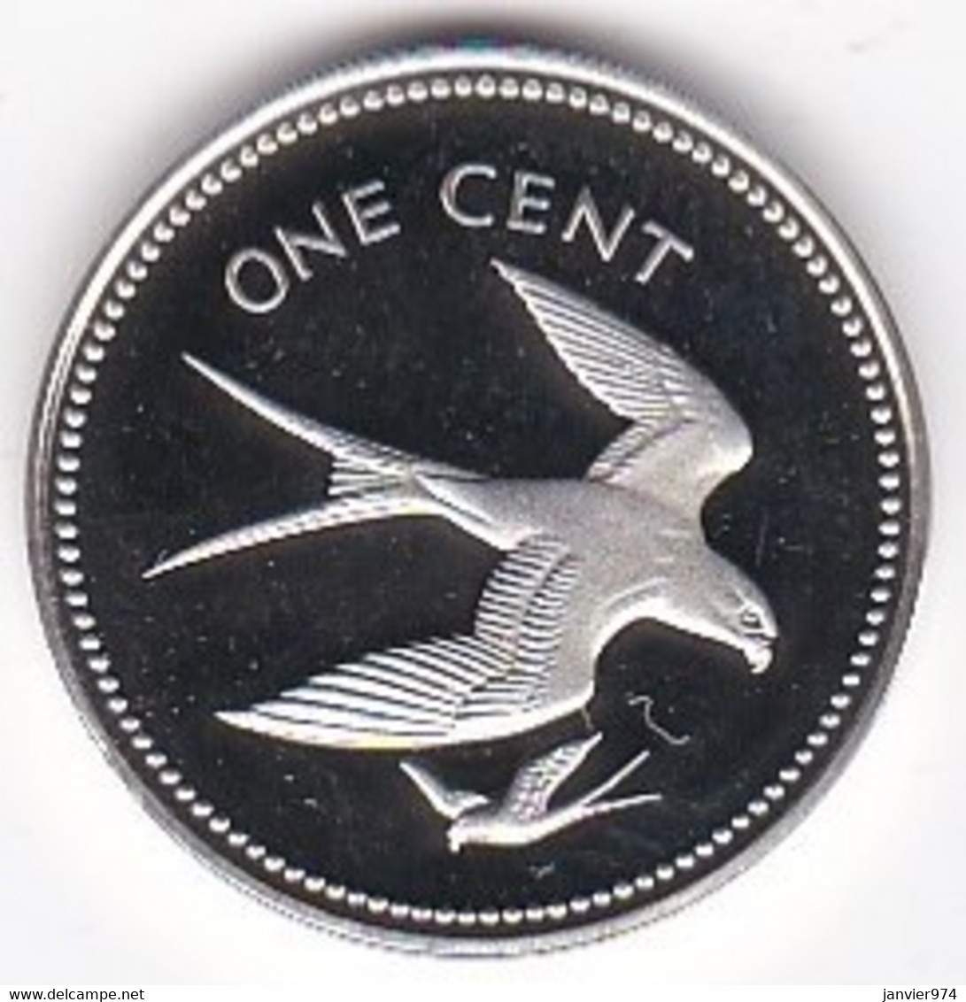 Belize 1 Cent 1974 Oiseau, En Argent,  Silver PROOF, UNC, KM# 38a - Belize