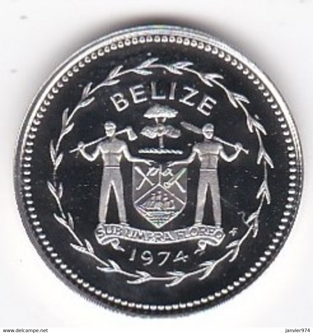 Belize 1 Cent 1974 Oiseau, En Argent,  Silver PROOF, UNC, KM# 38a - Belize