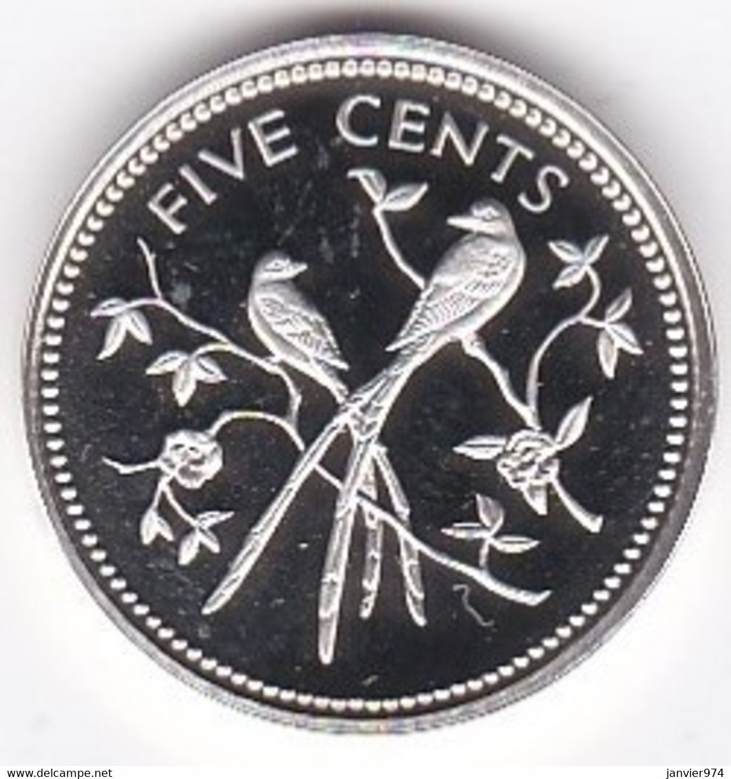 Belize 5 Cents 1974 , Oiseau, En Argent,  Silver PROOF, UNC, KM# 39a - Belize