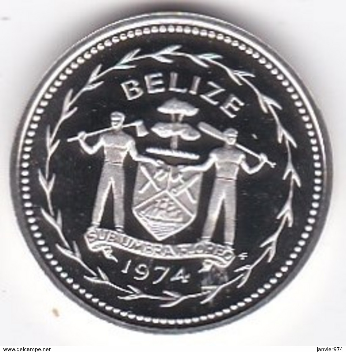 Belize 5 Cents 1974 , Oiseau, En Argent,  Silver PROOF, UNC, KM# 39a - Belize