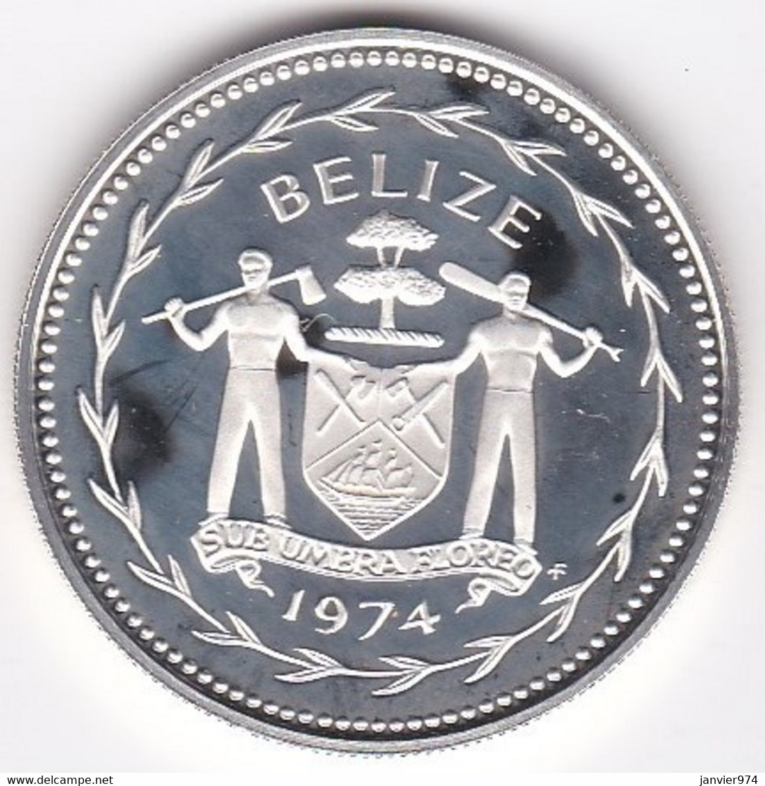 Belize 1 Dollar 1974 , Oiseau, En Argent,  Silver PROOF, UNC, KM# 43a - Belize