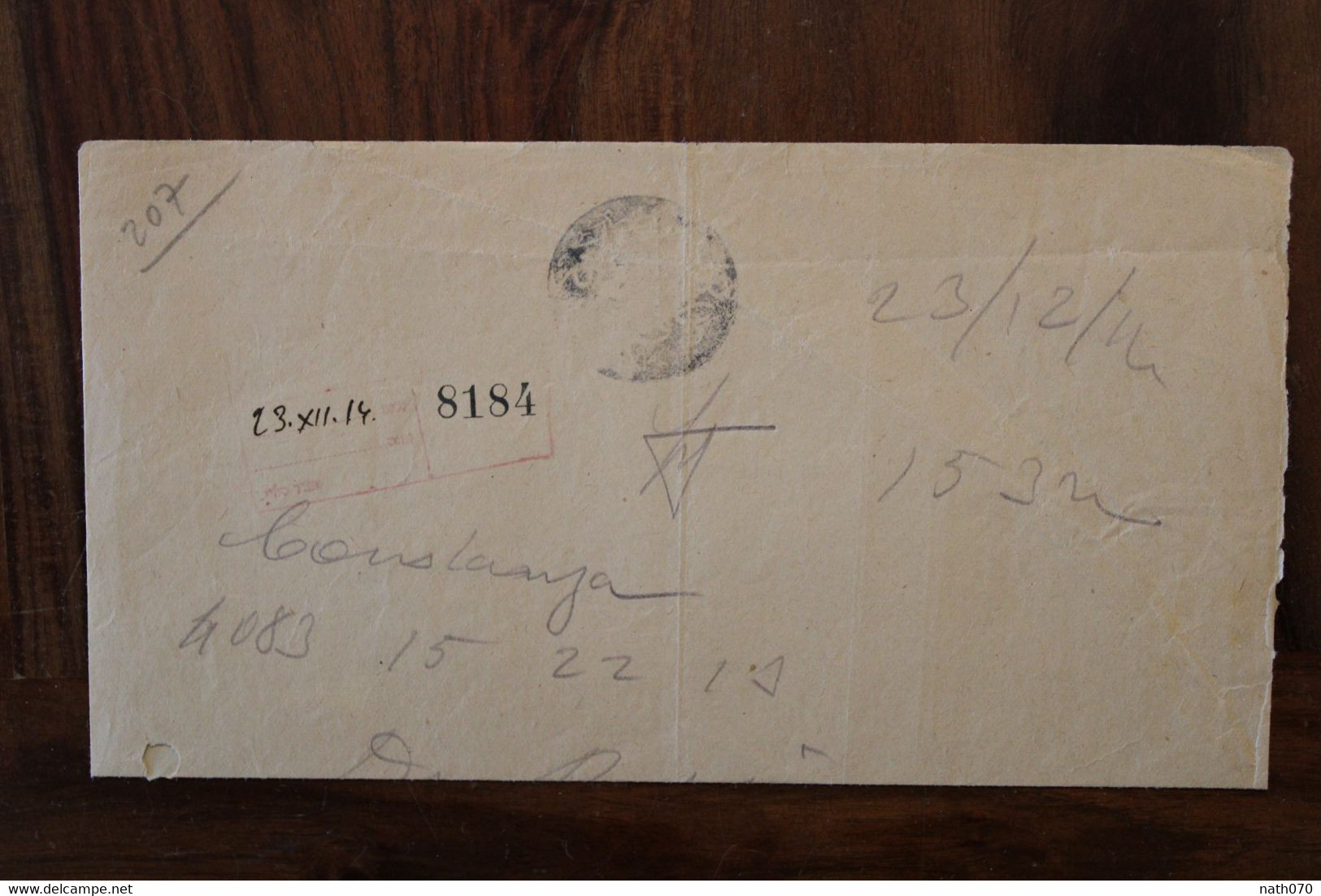 1914 CONSTANZA JAFFA Telegraph Cachet Negatif LEVANT Cover Palestine Palästina Israel Bale 734 WK1 RARE !! - Palestina