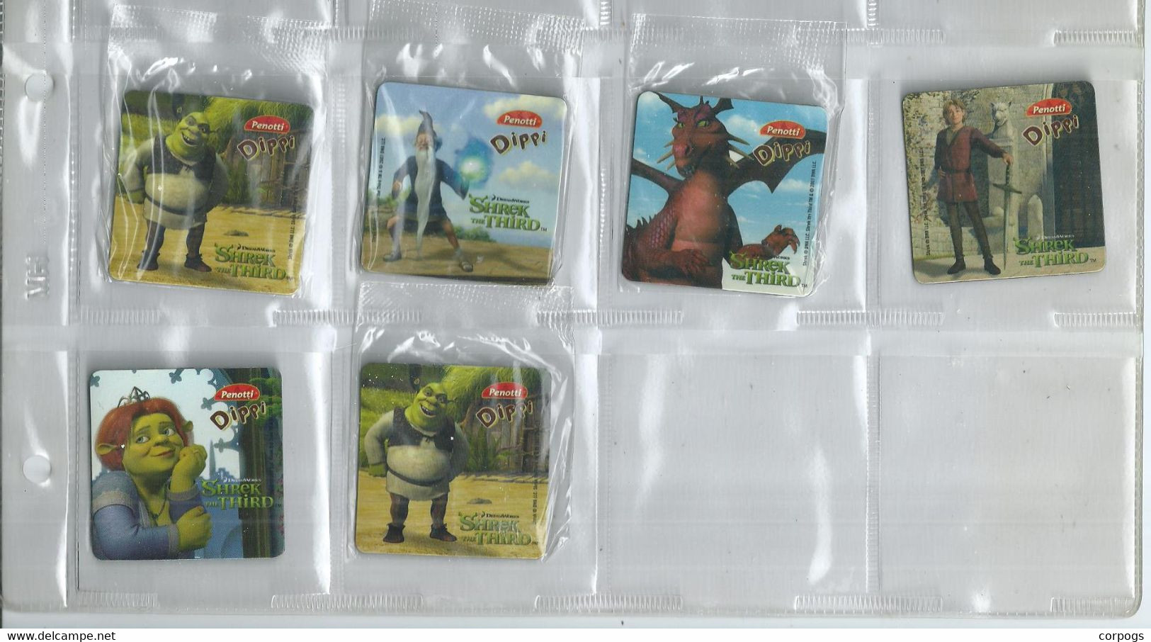 6 Verschillende Shrek The Third Penotti Dippi Magneten Magnets Aimant - Personajes