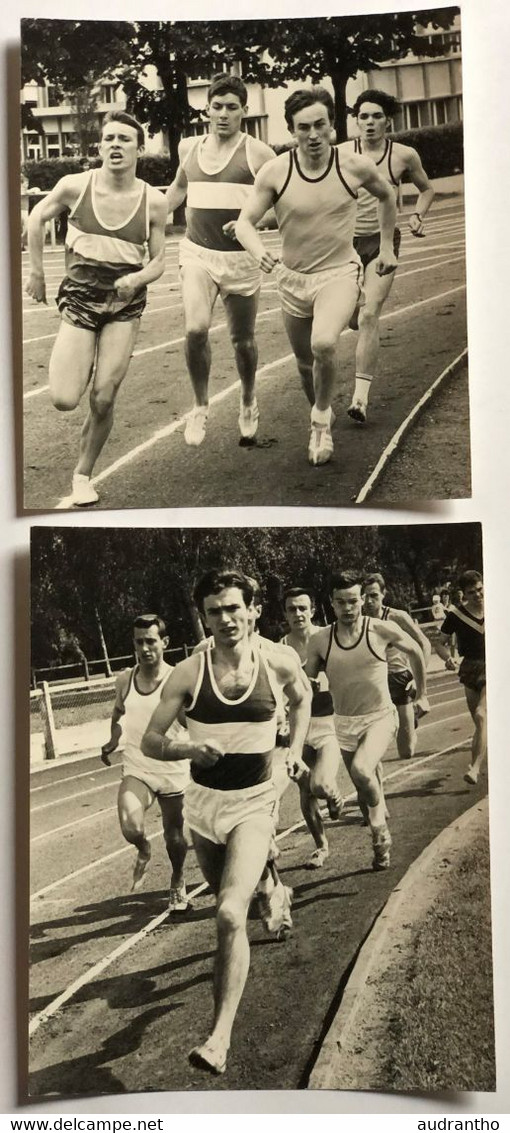 2 Photographie Athlétisme 1967 Coureurs De Fond Passage Du 800m Sarthe Photo La Nouvelle République Tours - Sports