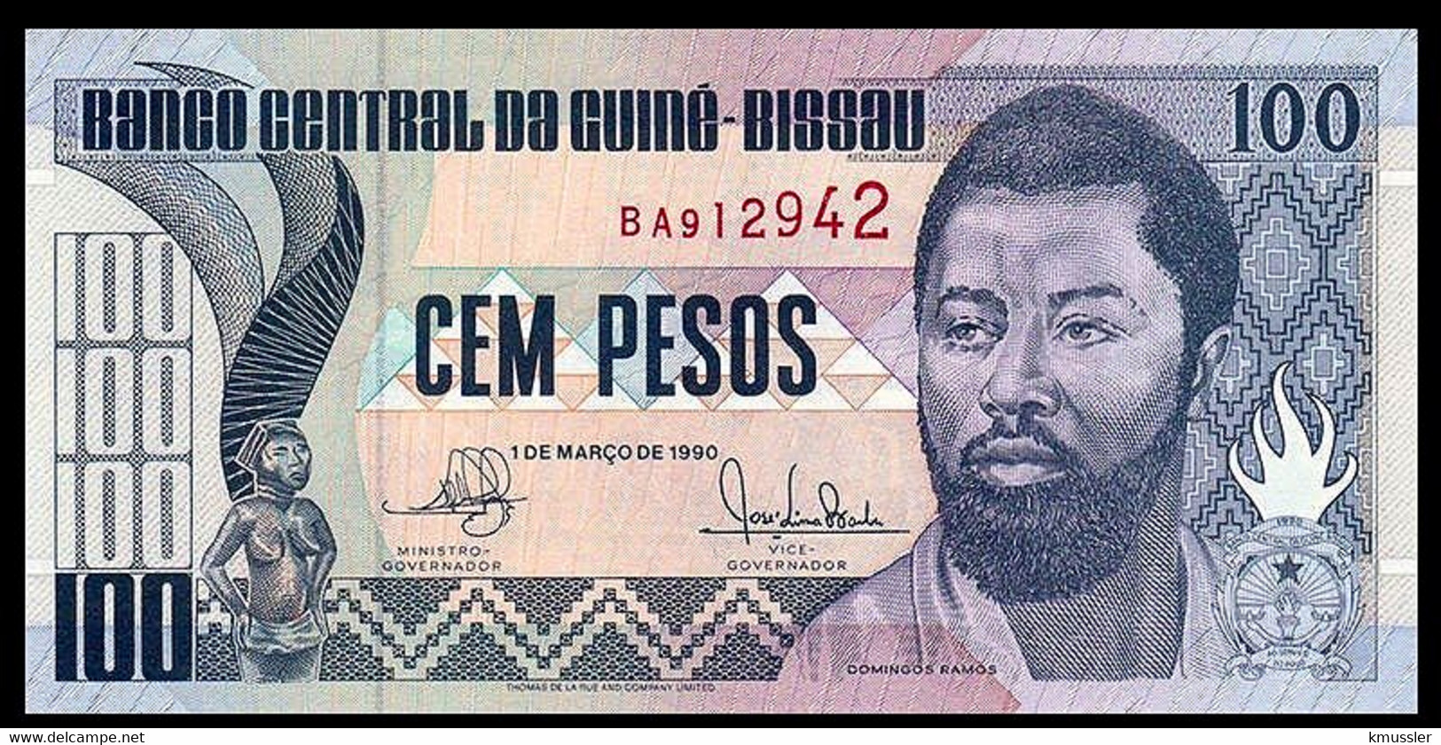 # # # Banknote Guinea-Bissau (Guinea-Bissau) 100 Pesos 1990 UNC # # # - Guinea–Bissau