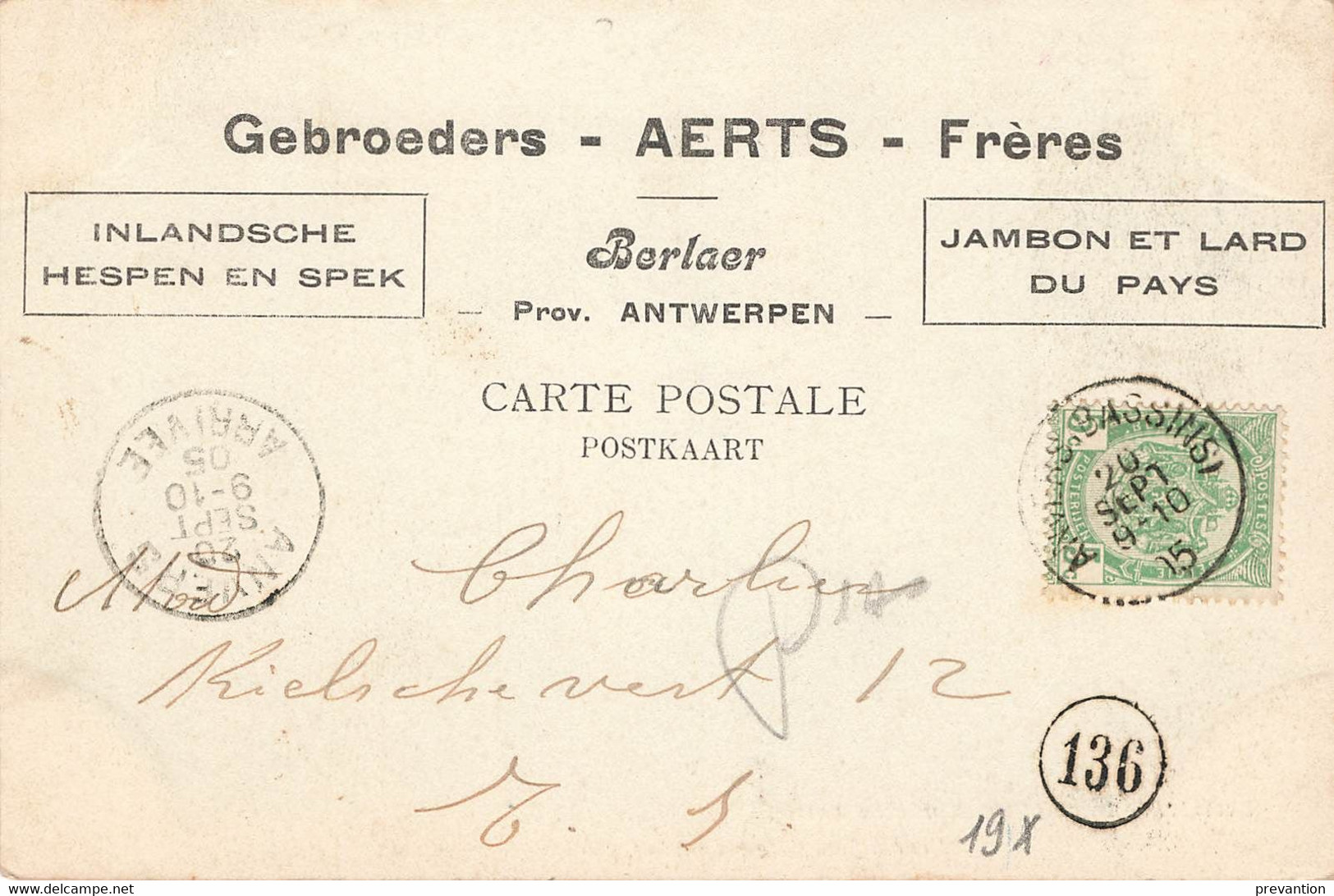 BERLEAR - In De Ploeg (Kinderen Aerts) - Carte Circulé En 1905 - Berlaar