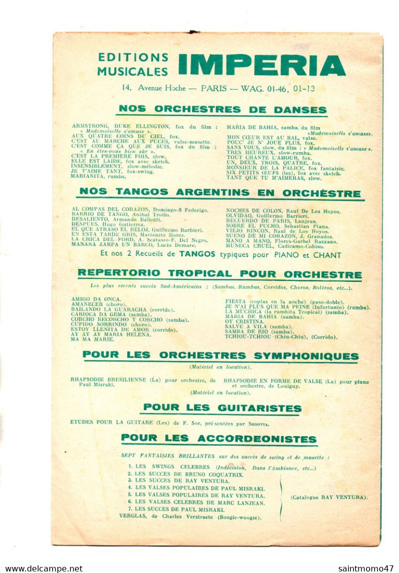 PARTITION . CHANSON . " CHIENS PERDUS SANS COLLIER " . ANNIE CORDY . PAUL MISRAKI - Réf. N°89G - - Partitions Musicales Anciennes