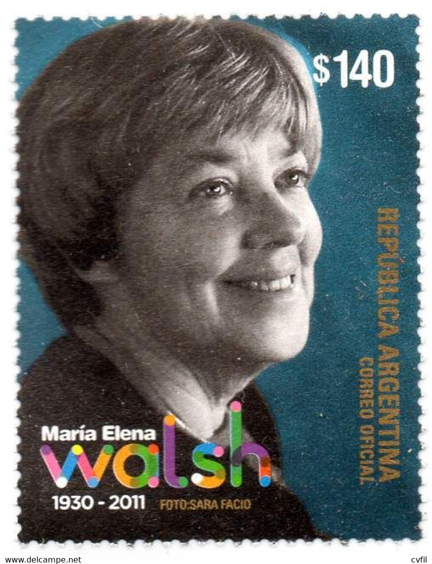 ARGENTINA 2021. Maria Elena Walsh, Poet, Novelist, Musician, Mint NH - Ongebruikt