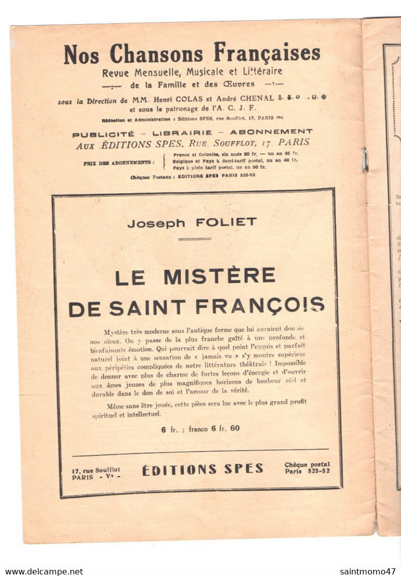 REVUE N° 172 . " NOS CHANSONS FRANÇAISES " . JANVIER 1935 . P. MOREAU, H. COLAS, A. CHENAL, H. FARÉMONT - Réf. N°90G - - Partitions Musicales Anciennes