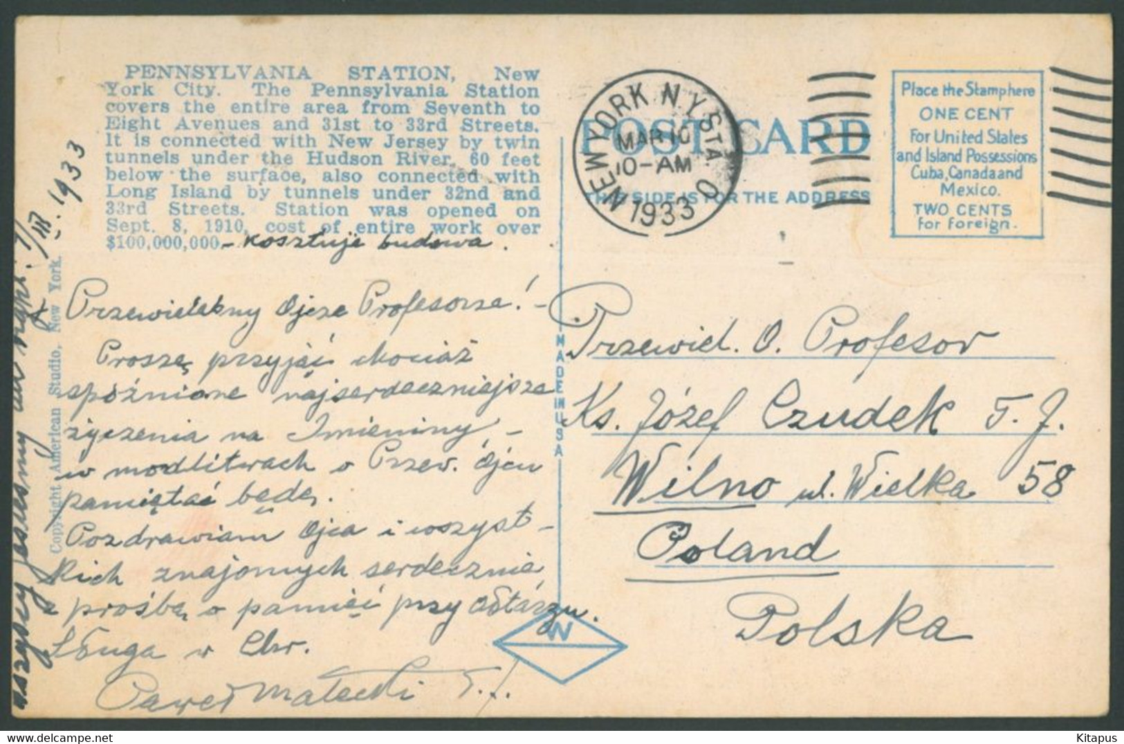 NEW YORK Vintage Postcard USA - Trasporti