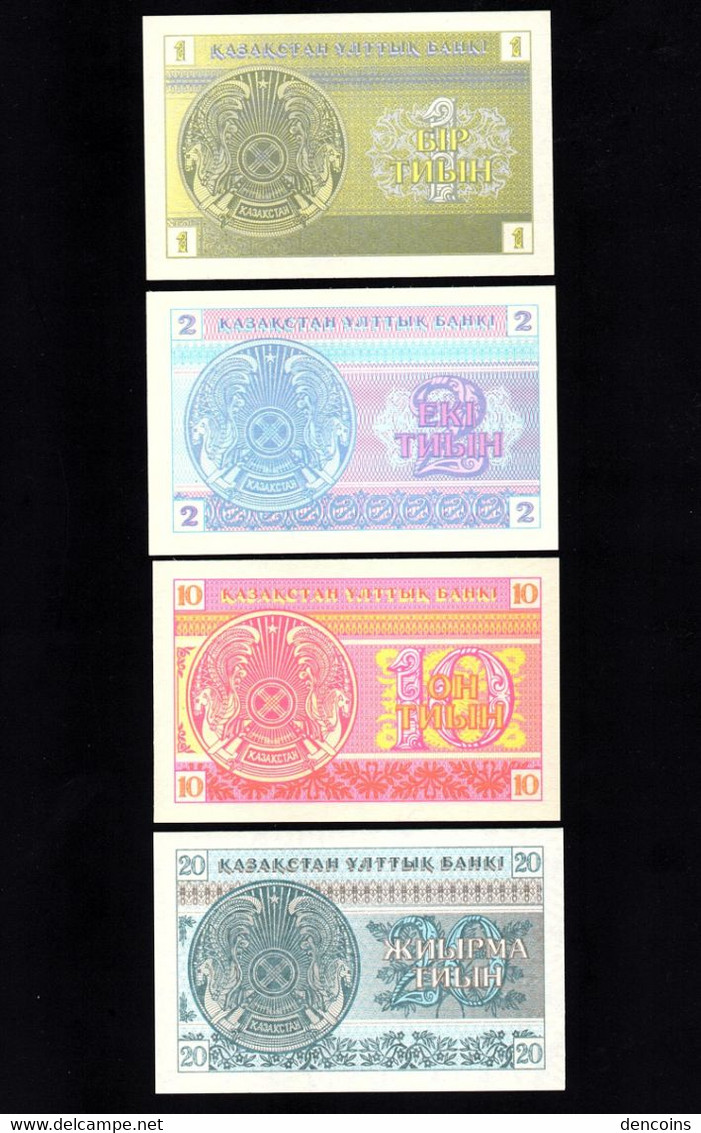 KAZAKHSTAN P-1 P-2 P-4 P-5  1 2 10 & 20 TYIN  1993  UNC !!!!!!!!! - Kazakhstan