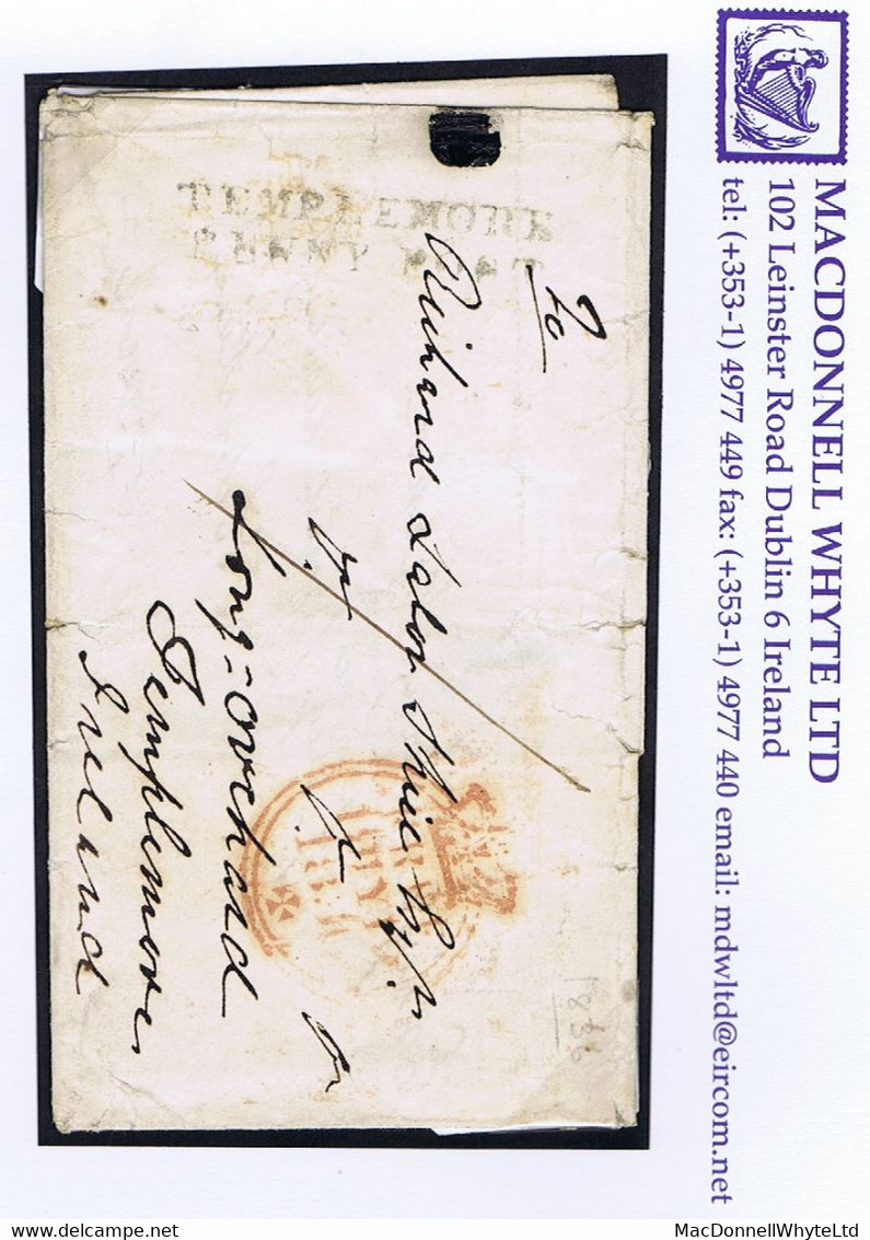 Ireland Tipperary 1831 TEMPLEMORE/PENNY POST On FREE Cover London To Long Orchard Templetouhy - Préphilatélie