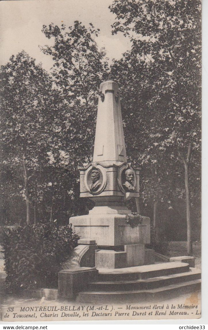 Piquage Décalé Sur Timbre France 40 Centimes Semeuse Fond Plein N°193 (type I) Sur CPA Montreuil-Bellay - Cartas & Documentos