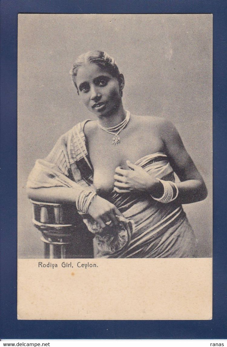 CPA Nu Féminin Asie Ceylon CEYLAN Ethnic Femme Nue érotisme Risque Nude écrite - Sri Lanka (Ceylon)
