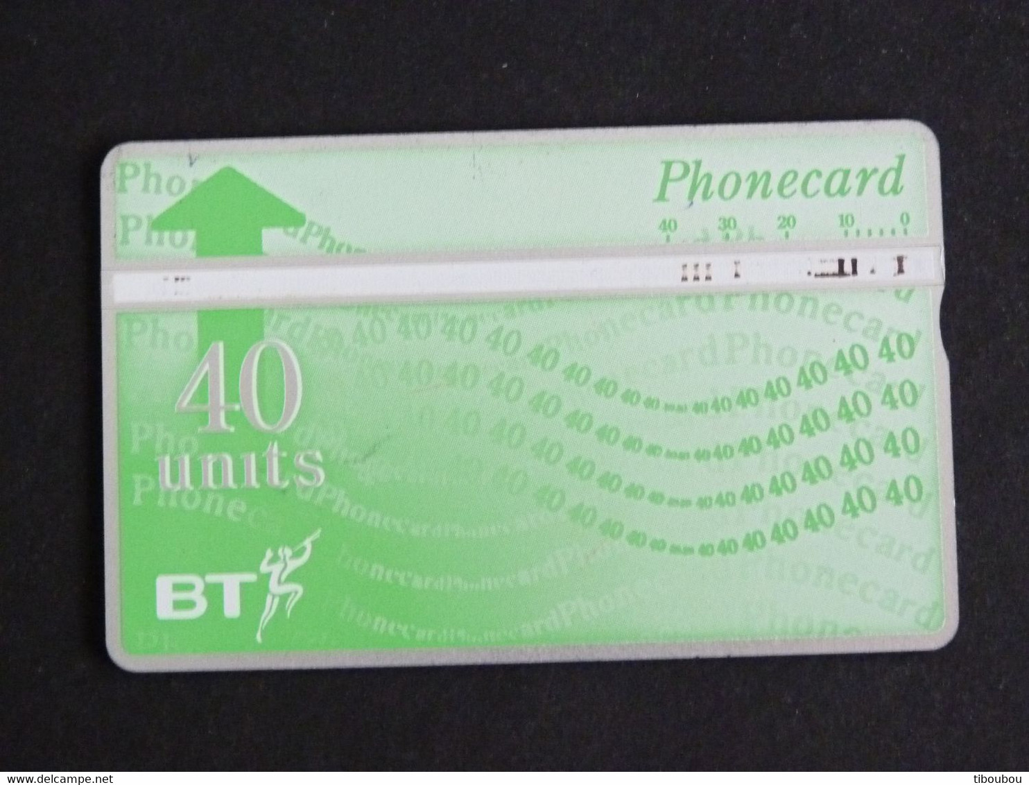 TELECARTE BRITISH TELECOM 40 UNITS - DOS NOIR - BT Emissioni Generali