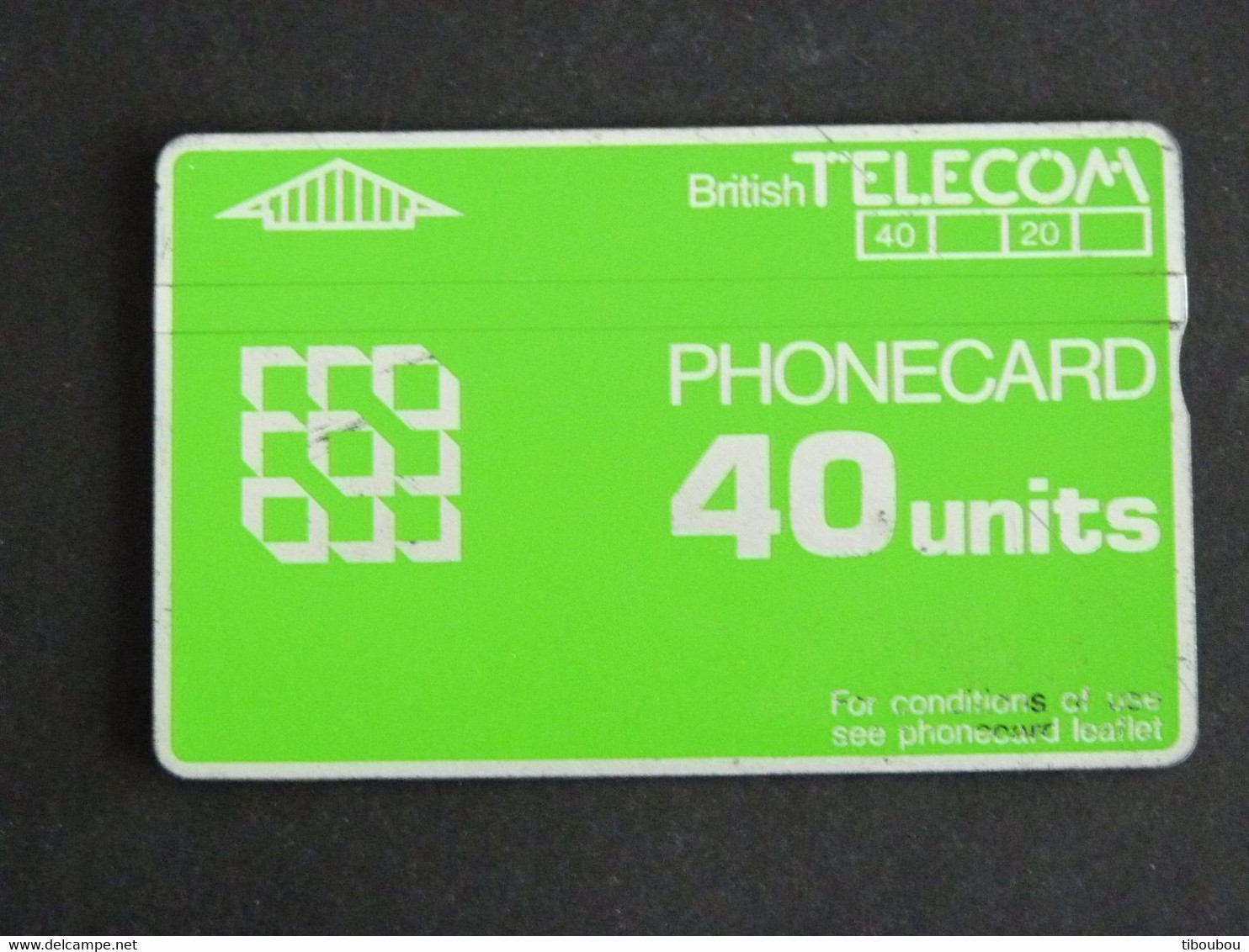 TELECARTE BRITISH TELECOM PHONECARD 40 UNITS - DOS NOIR - BT Allgemeine