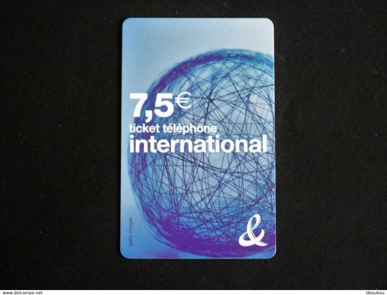 TELECARTE TICKET TELEPHONE INTERNATIONAL 7,5 EUROS FRANCE TELECOM - Tickets FT