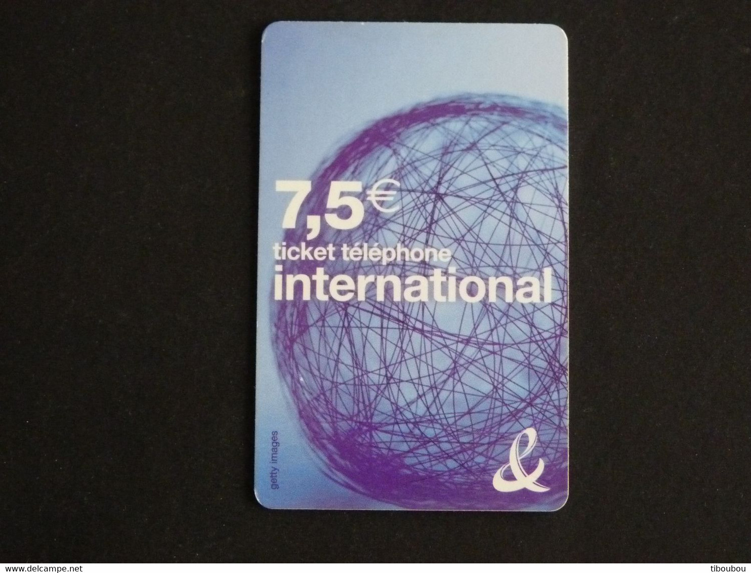 TELECARTE TICKET TELEPHONE INTERNATIONAL 7,5 EUROS FRANCE TELECOM - FT Tickets