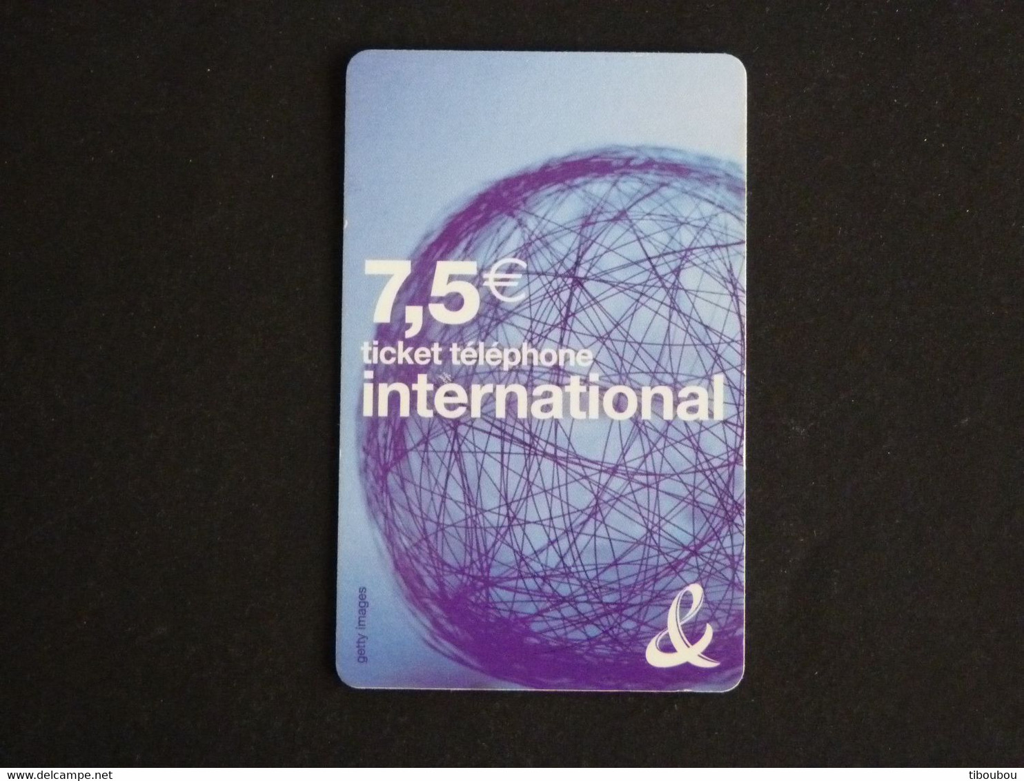 TELECARTE TICKET TELEPHONE INTERNATIONAL 7,5 EUROS FRANCE TELECOM - Tickets FT