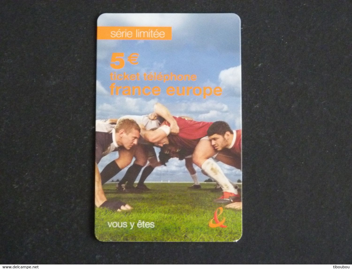 TELECARTE TICKET TELEPHONE FRANCE EUROPE 5 EUROS FRANCE TELECOM RUGBY - FT Tickets