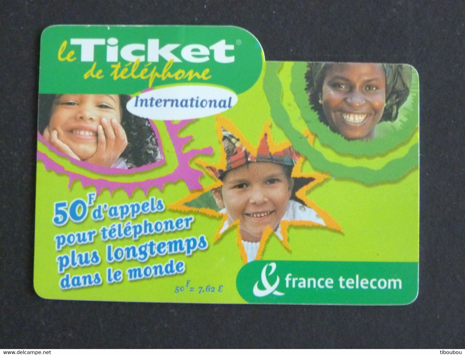 TELECARTE TICKET TELEPHONE INTERNATIONAL 50 FRANCS FRANCE TELECOM - Billetes FT