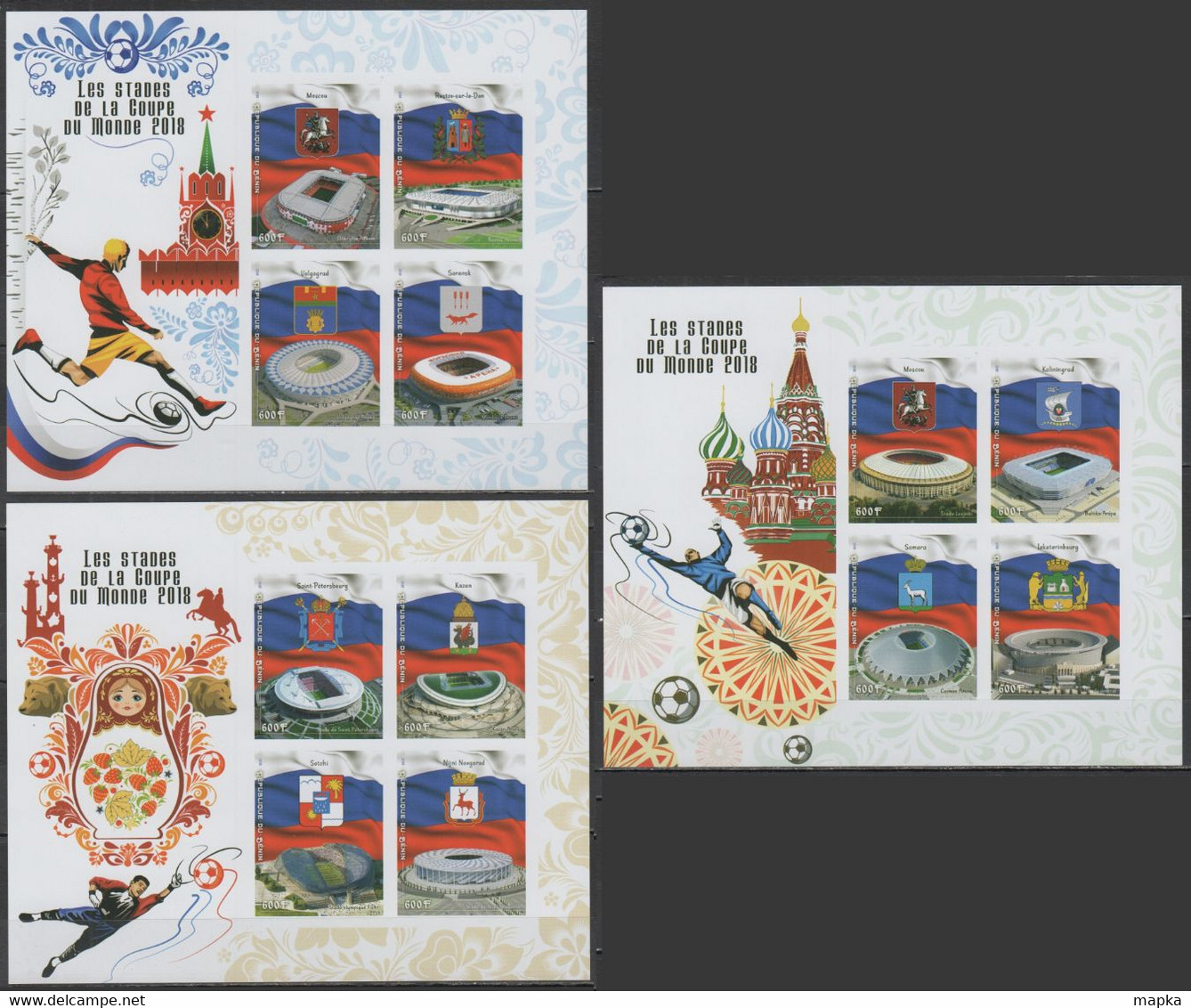 I724 ONLY ONE IN STOCK IMPERF 2018 FOOTBALL WORLD CUP RUSSIA ALL STADIUMS 3KB MNH - 2018 – Rusia