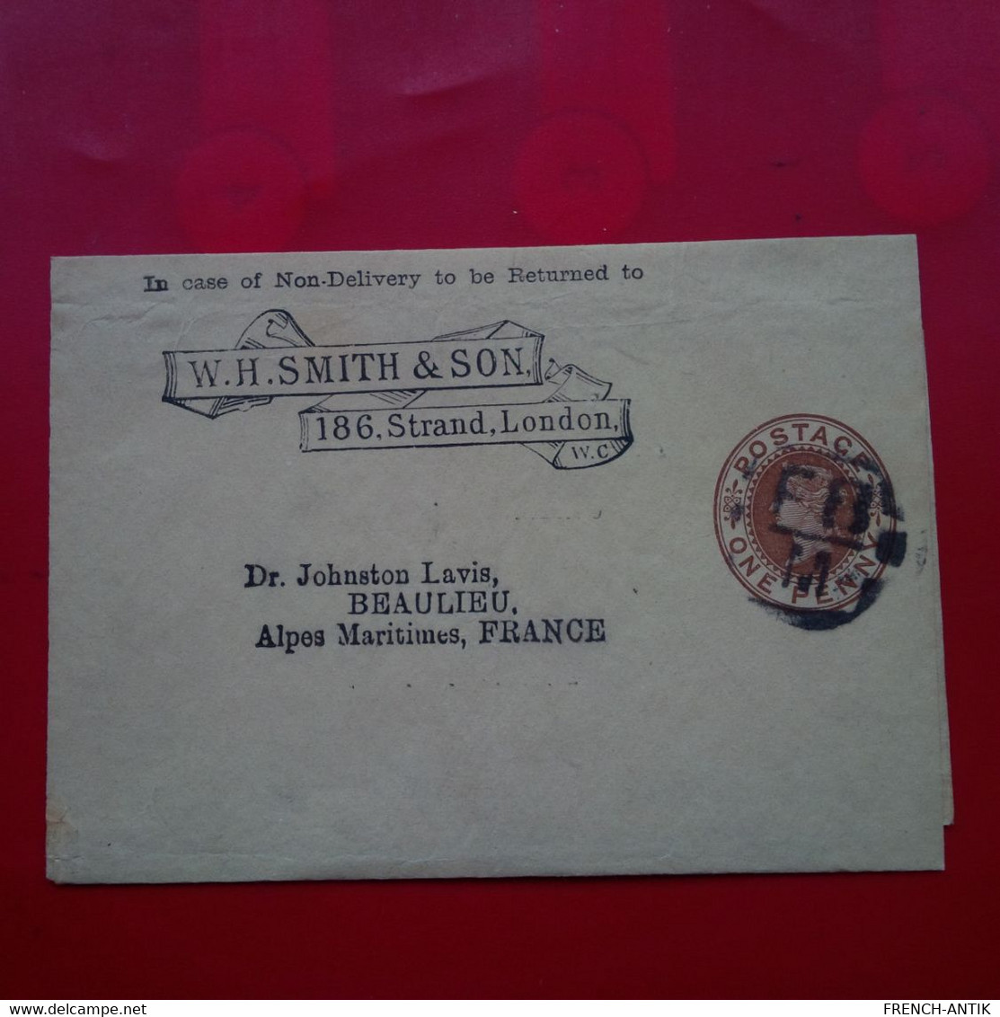 LETTRE ENTIER LONDON W.H.SMITH AND SON POUR BEAULIEU - Storia Postale