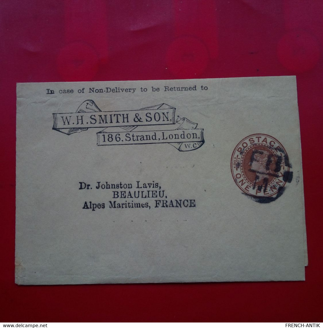 LETTRE ENTIER LONDON W.H.SMITH AND SON POUR BEAULIEU - Lettres & Documents