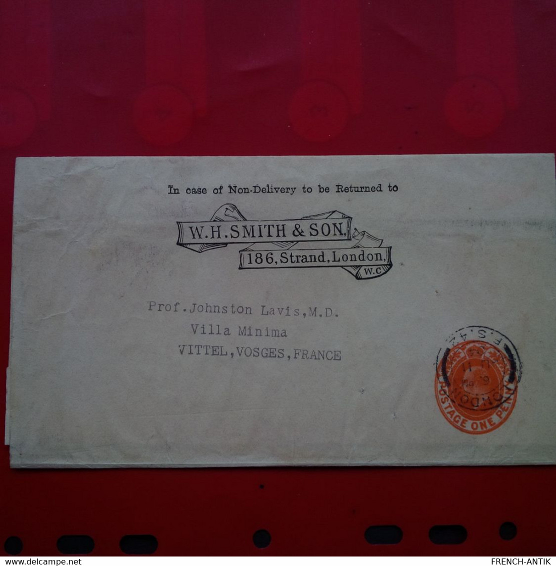 LETTRE ENTIER LONDON W.H.SMITH AND SON POUR VITTEL - Lettres & Documents