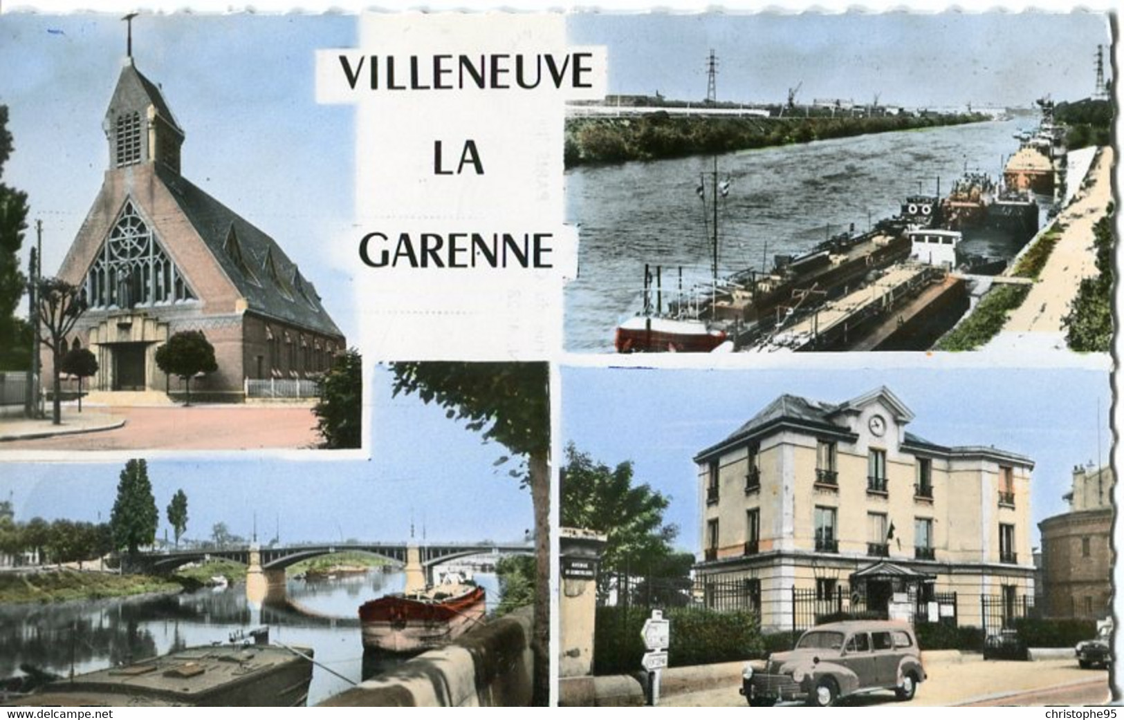 92 .n° 24187 . Villeneuve La Garenne . Vue D Ensemble. Voiture. Péniches. Carte Postale Photo. Cpsm  . - Villeneuve La Garenne