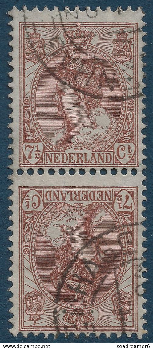 Pays BAS 1898 Effigie De La Reine Wilhelmine N°52a 7 1/2 C Paire Tete Beche Oblitérée Très Frais TTB - Used Stamps