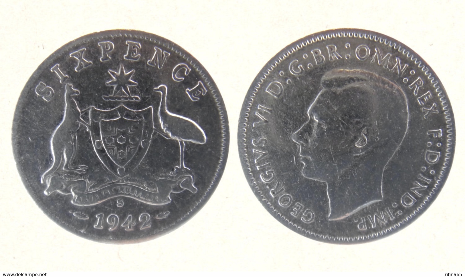 AUSTRALIA 6 PENCE 1942 IN ARGENTO - Sixpence