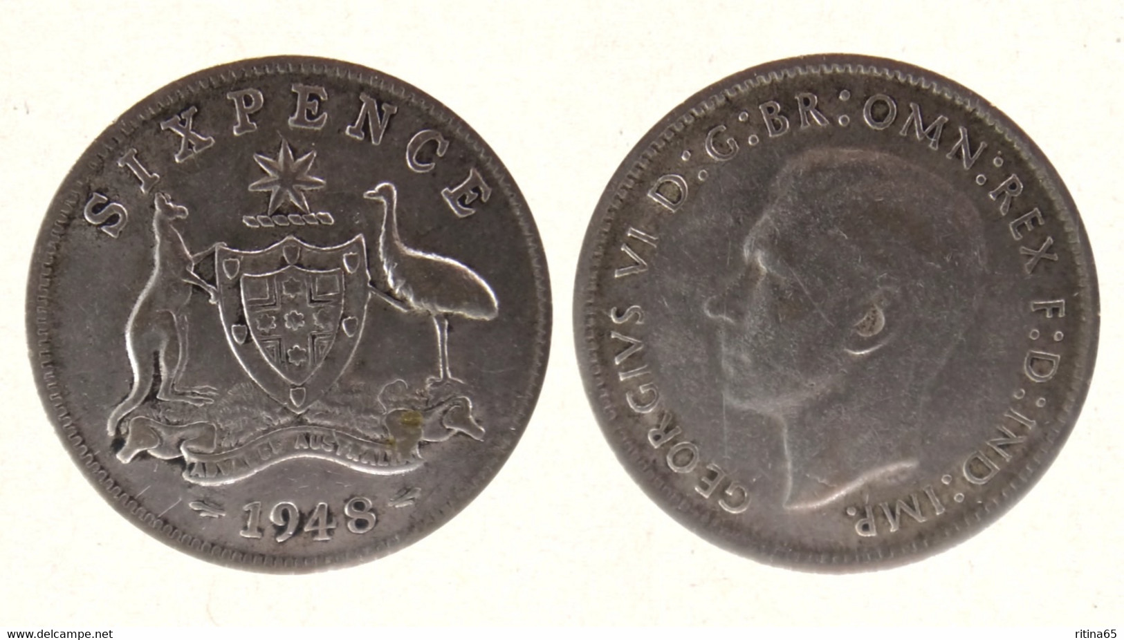 AUSTRALIA 6 PENCE 1948 IN ARGENTO - Sixpence