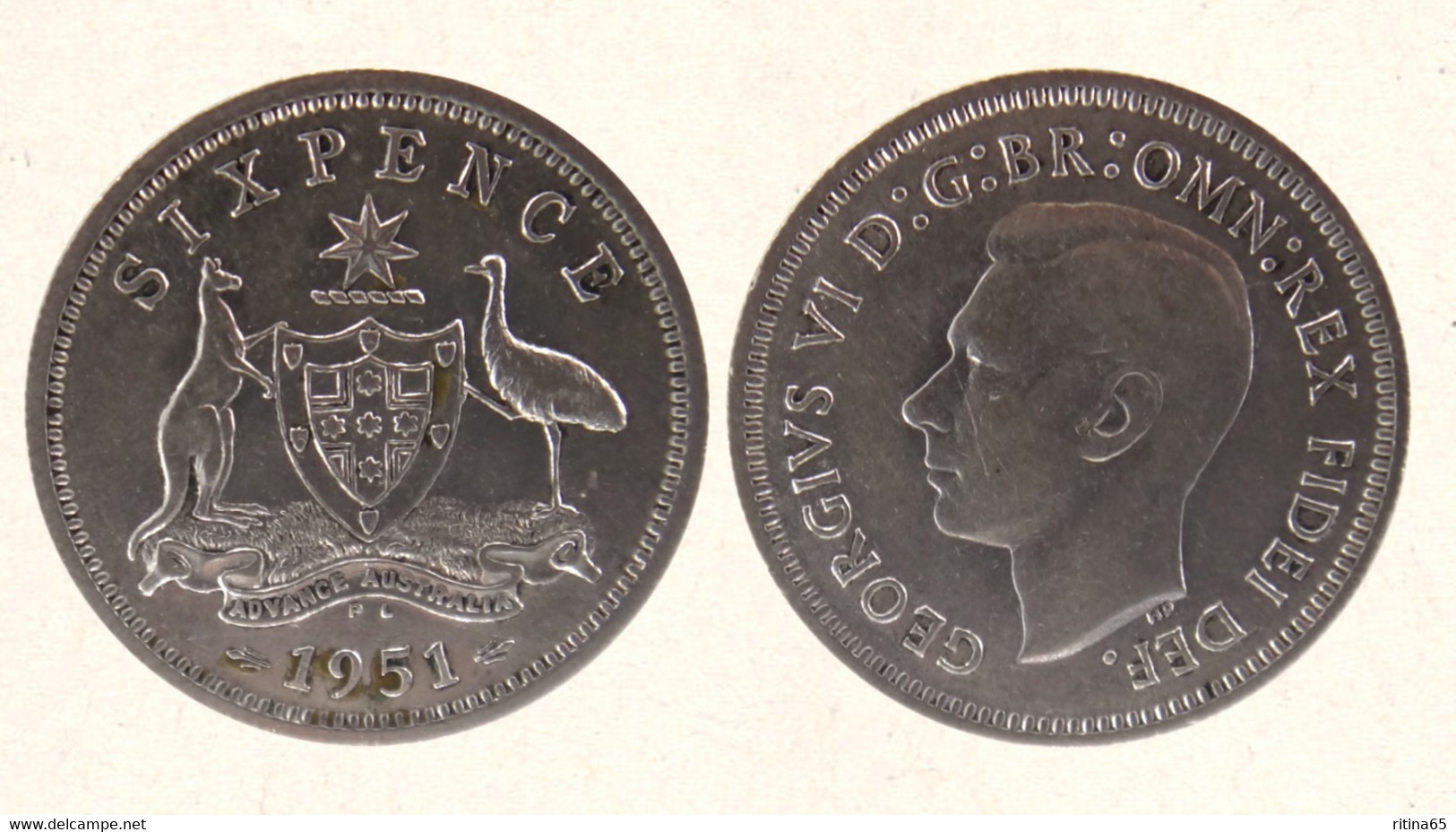 AUSTRALIA 6 PENCE 1951 IN ARGENTO - Sixpence