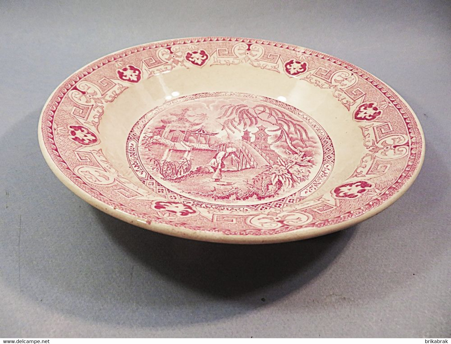 ° ASSIETTE CREUSE YEDDO U & G SARREGUEMINES + Asie Asiatique Rose - Sarreguemines (FRA)