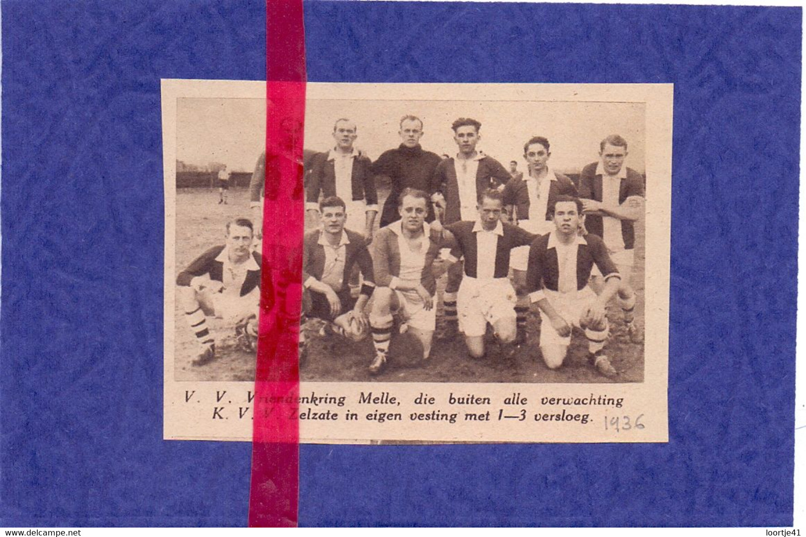 Voetbal Ploeg VV Vriendenkring Melle - Orig. Knipsel Coupure Tijdschrift Magazine - 1936 - Sin Clasificación