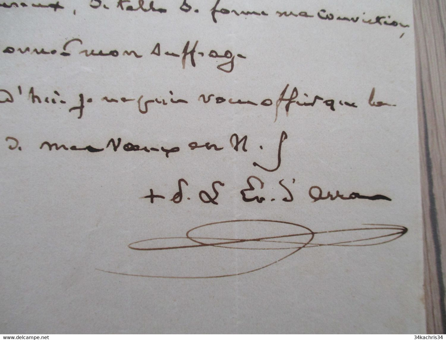 LAS Autographe Signée Pierre Louis Parisis Eêque D'Arras 29/5/1862 à Propos D'ouvrages - Autres & Non Classés